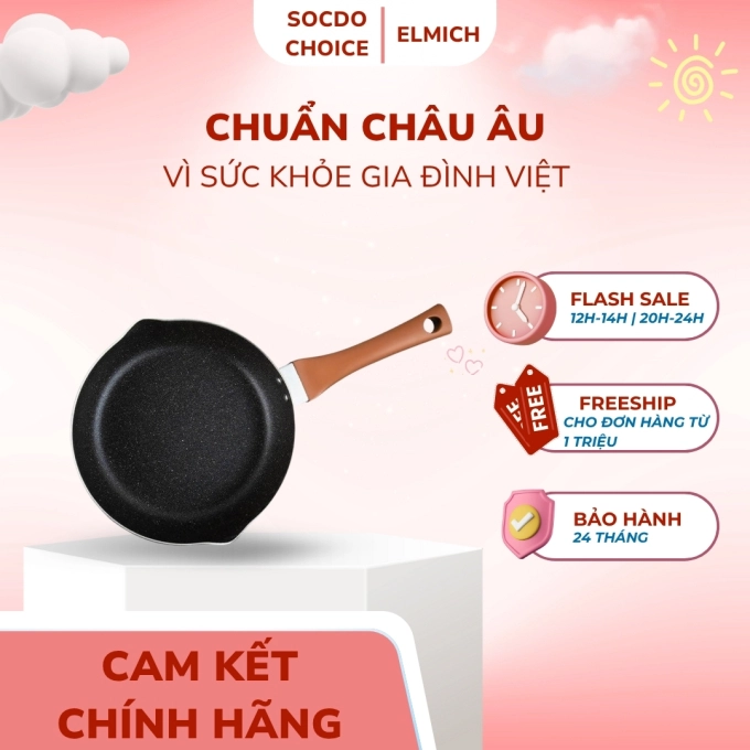 Chảo chống dính vân đá 3D Elmich