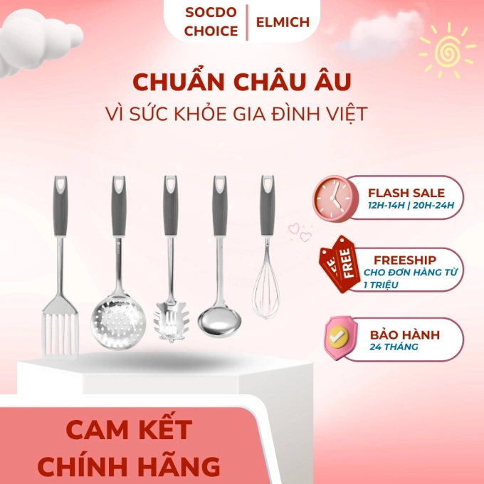 Bộ dụng cụ nhà bếp 5 món inox 304 Elmich